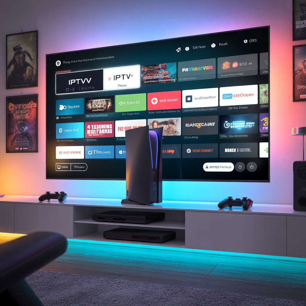 Gaming console setup with IPTV streaming