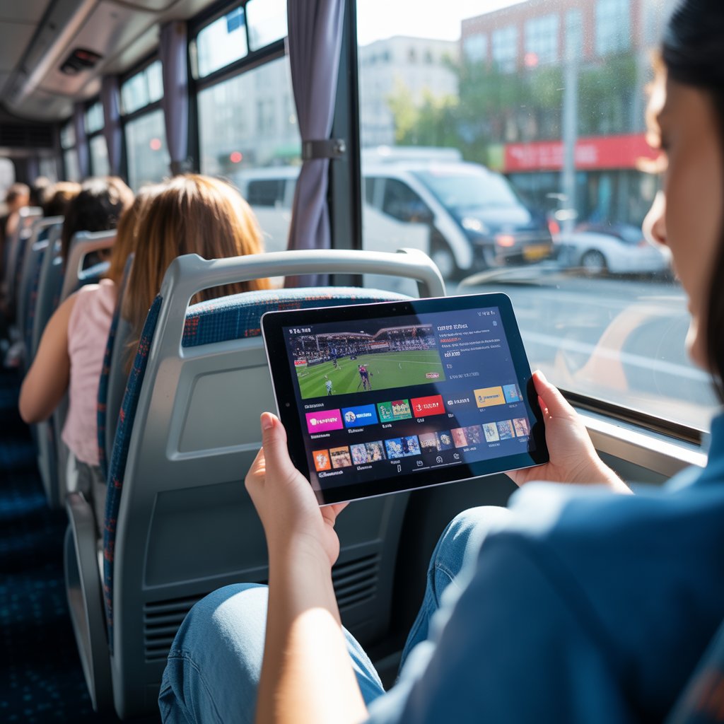 watch IPTV on tablet on a bus in the USA