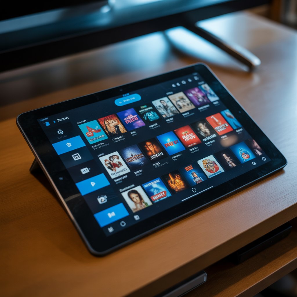 Android tablet showing IPTV android app USA